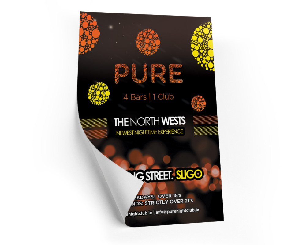 Pure Night Club Flyer dpsprint.ie