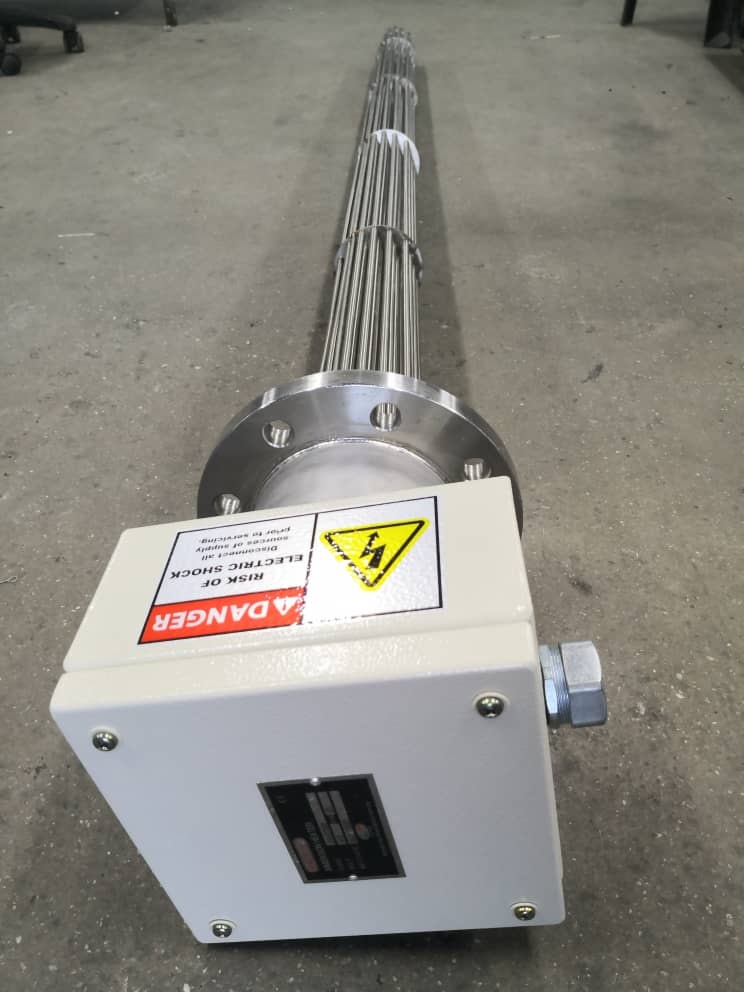 Design & Installation Of 85KW Flange Immersion Heater For Oil Industry