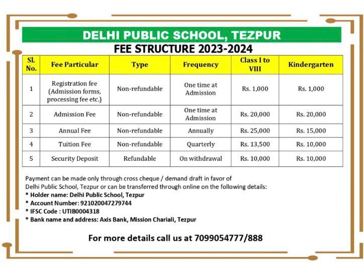 Fees Delhi Public School Tezpur