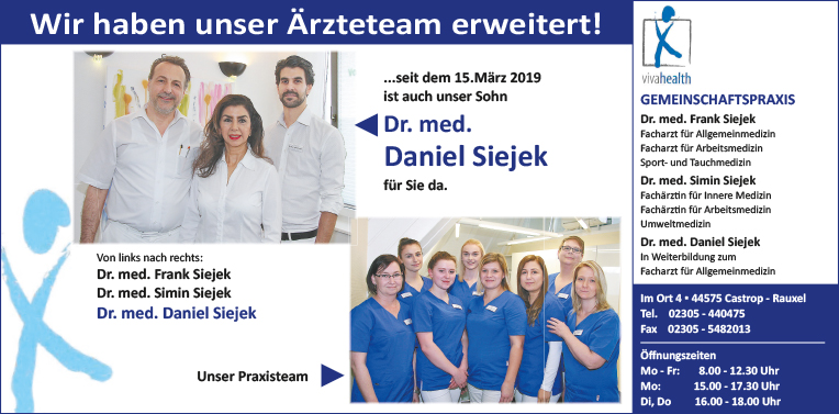 Gemeinschaftspraxis Dr. med. Frank Siejek Dr. med. Simin Siejek