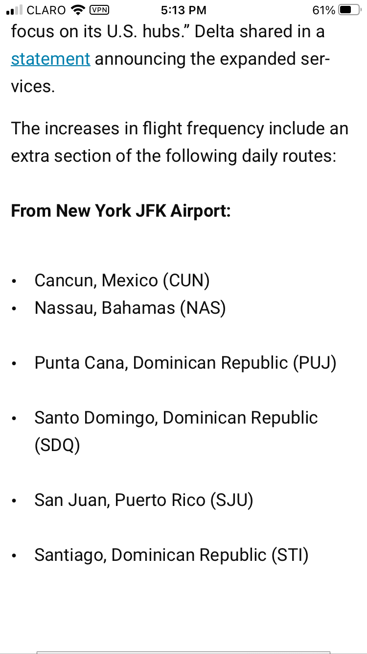 New Delta Flights to Caribbean