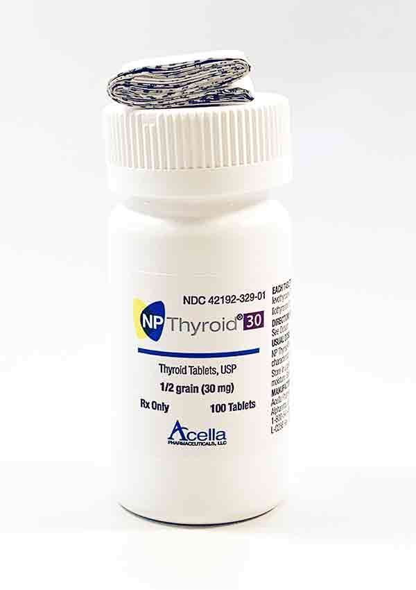 NP Thyroid 1/2 grain 30 MG, Desiccated thyroid replacement Dr Adrian MD