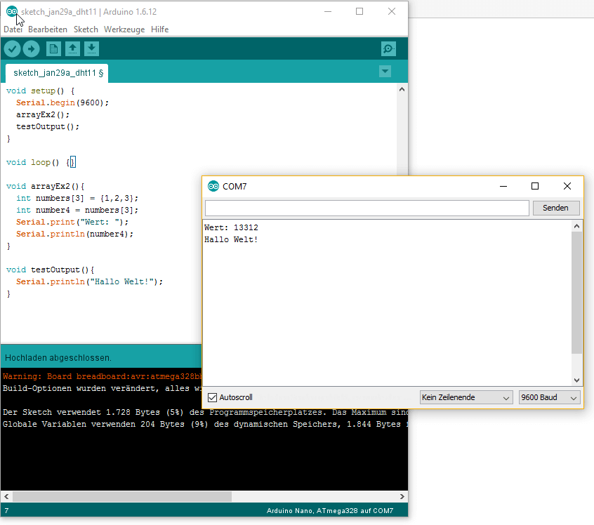 Arduino Programmierung Arrays Technik Blog