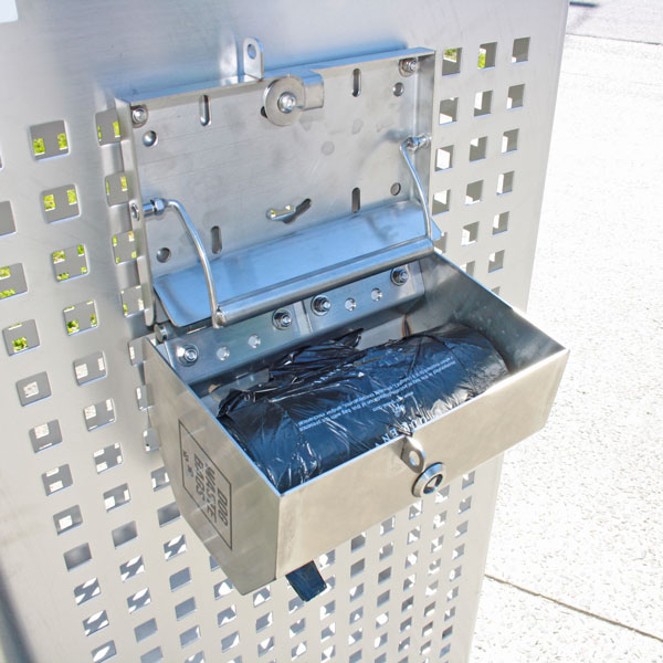 Draffin's Stainless Steel Dog Waste Plastic Bag Dispenser Unit