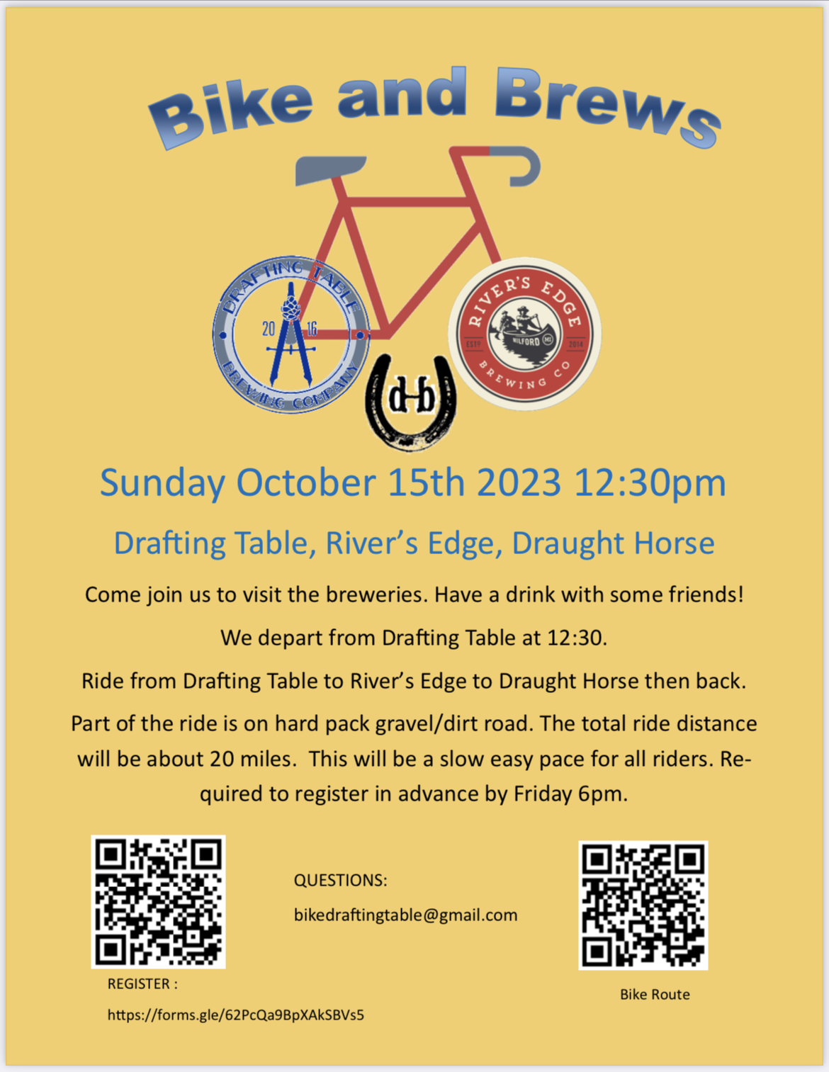Bike & Brews Group Ride Drafting Table Brewing Company