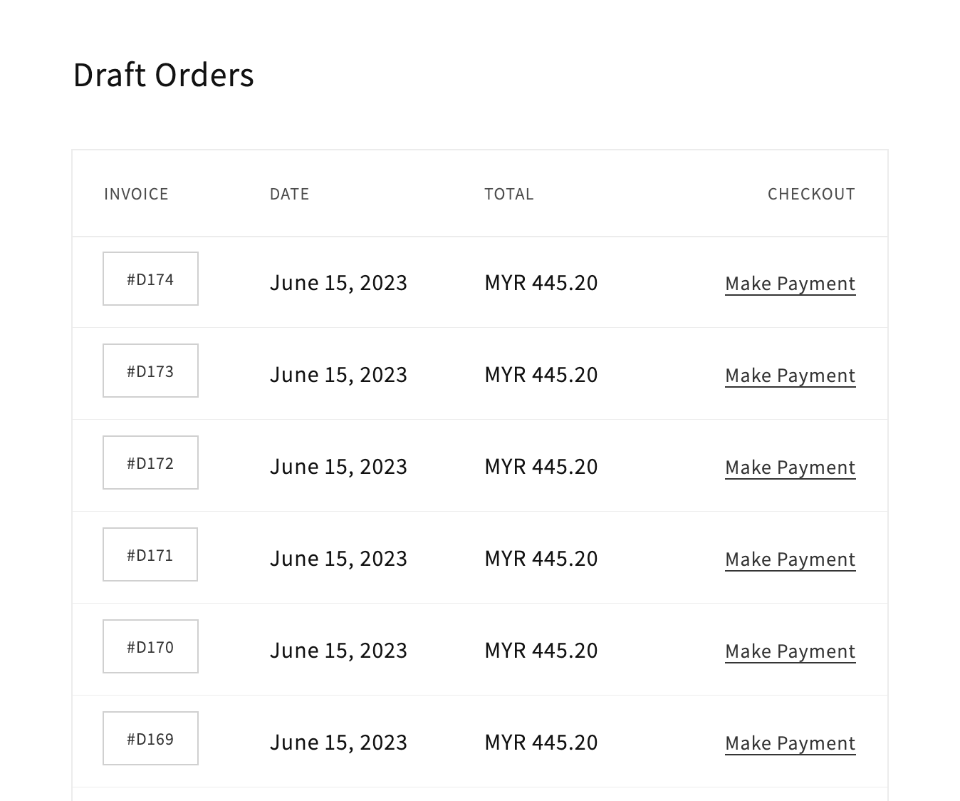 Yagi Draft Order Lister Let customers manage their draft order easily