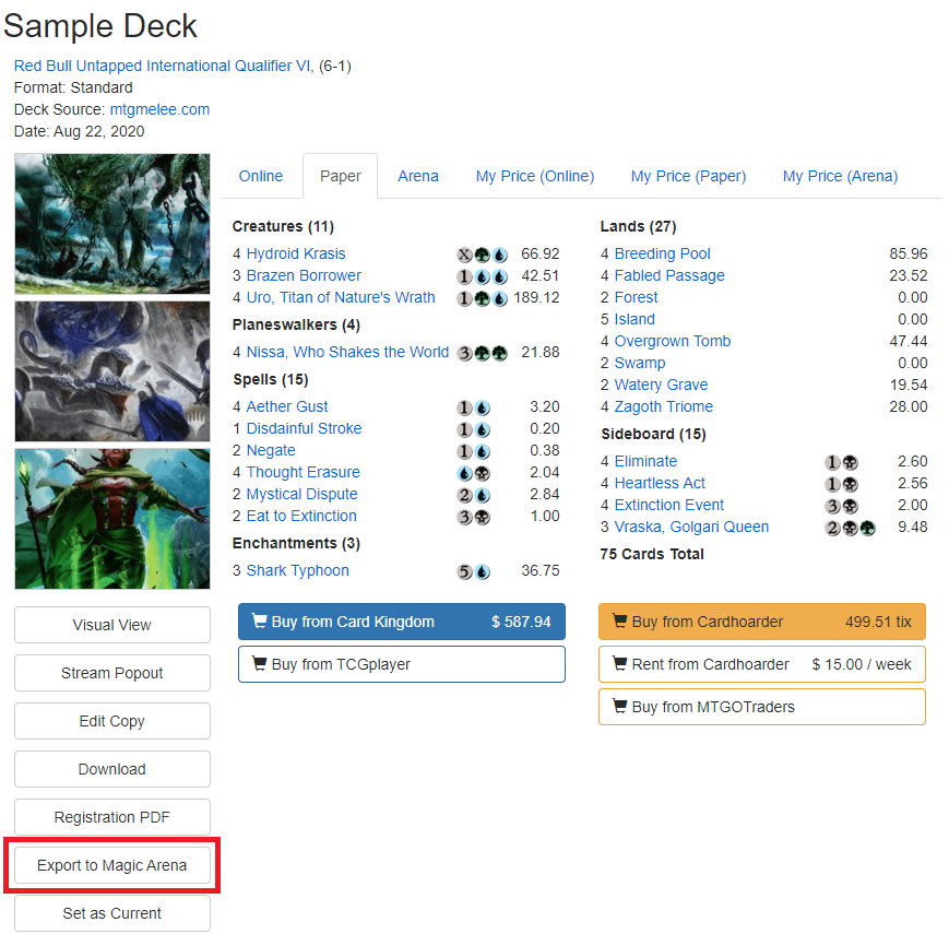 How to Import and Copy Decks into MTG Arena Draftsim