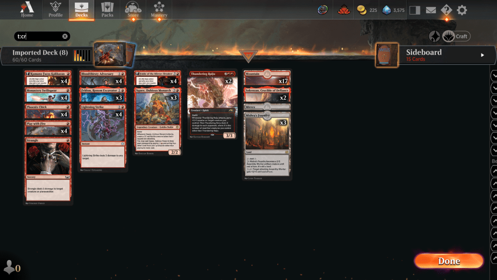Here's How to Easily See Your Creatures and Noncreatures in MTG Arena's