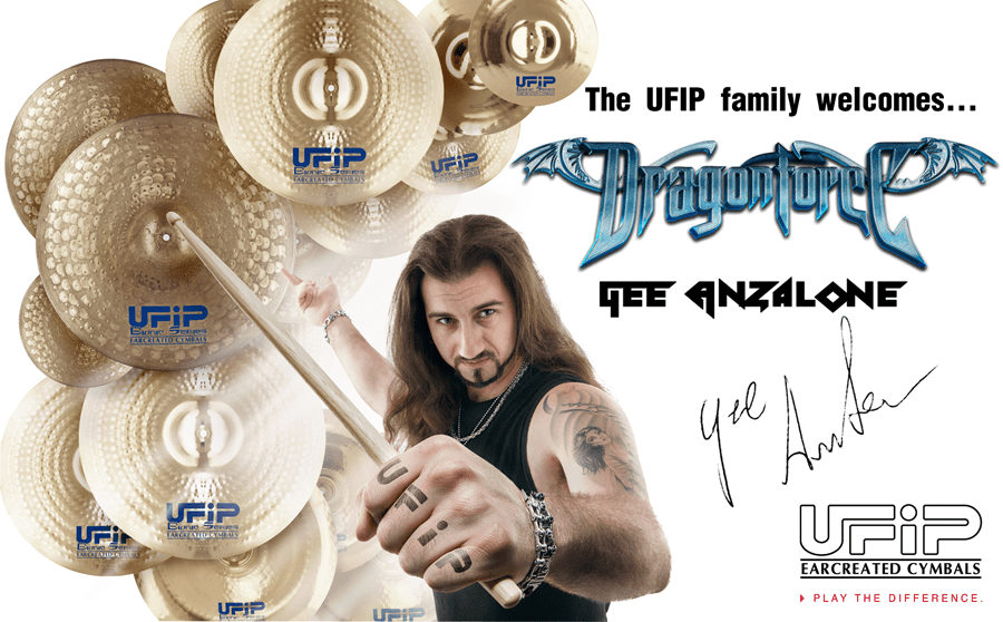 DRAGONFORCE DRUMMER GEE ANZALONE PLAYS UFIP CYMBALS﻿ DragonForce