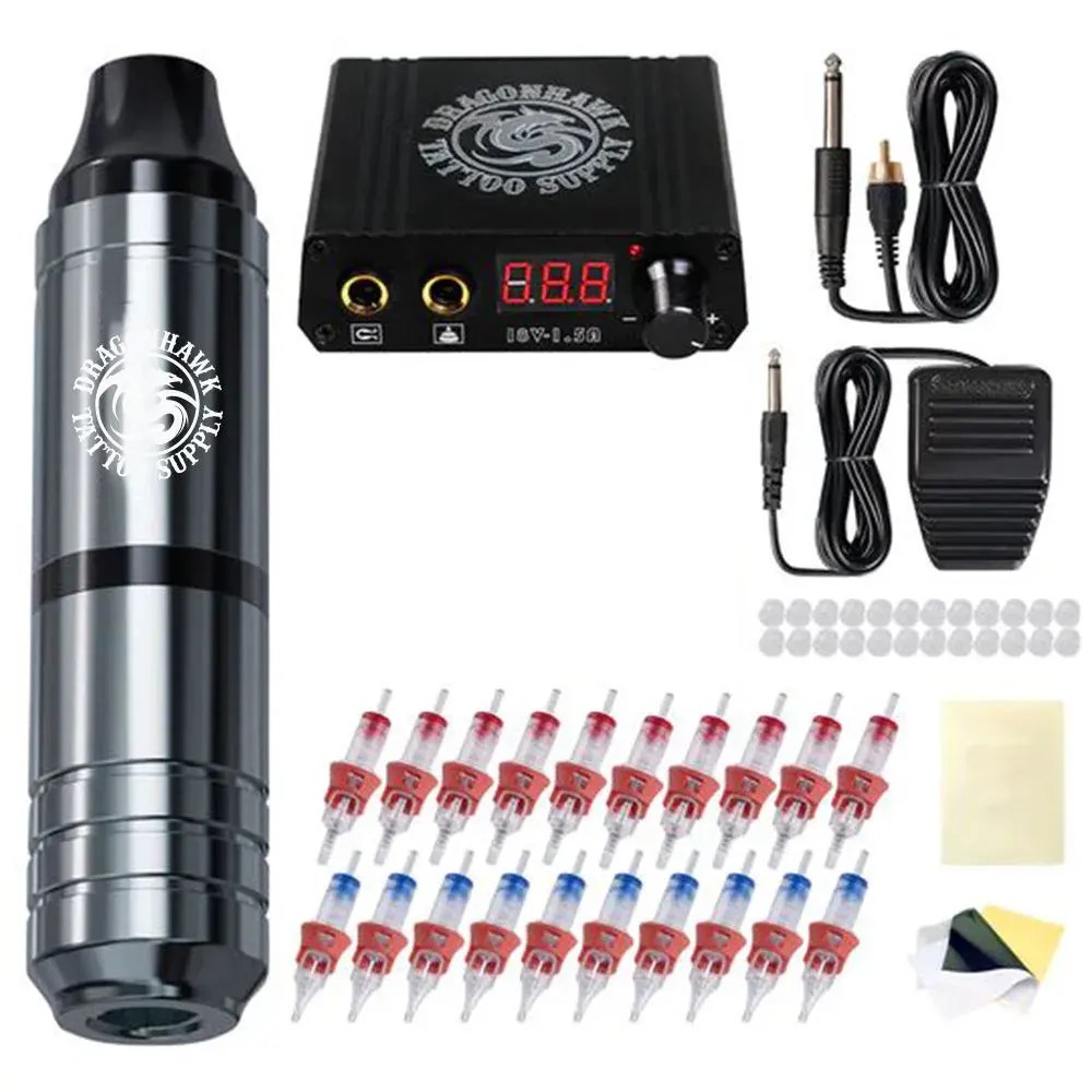 Tattoo Kit Dragonhawk MG3 Tattoo Machine Rotary Pen Starter Bundle