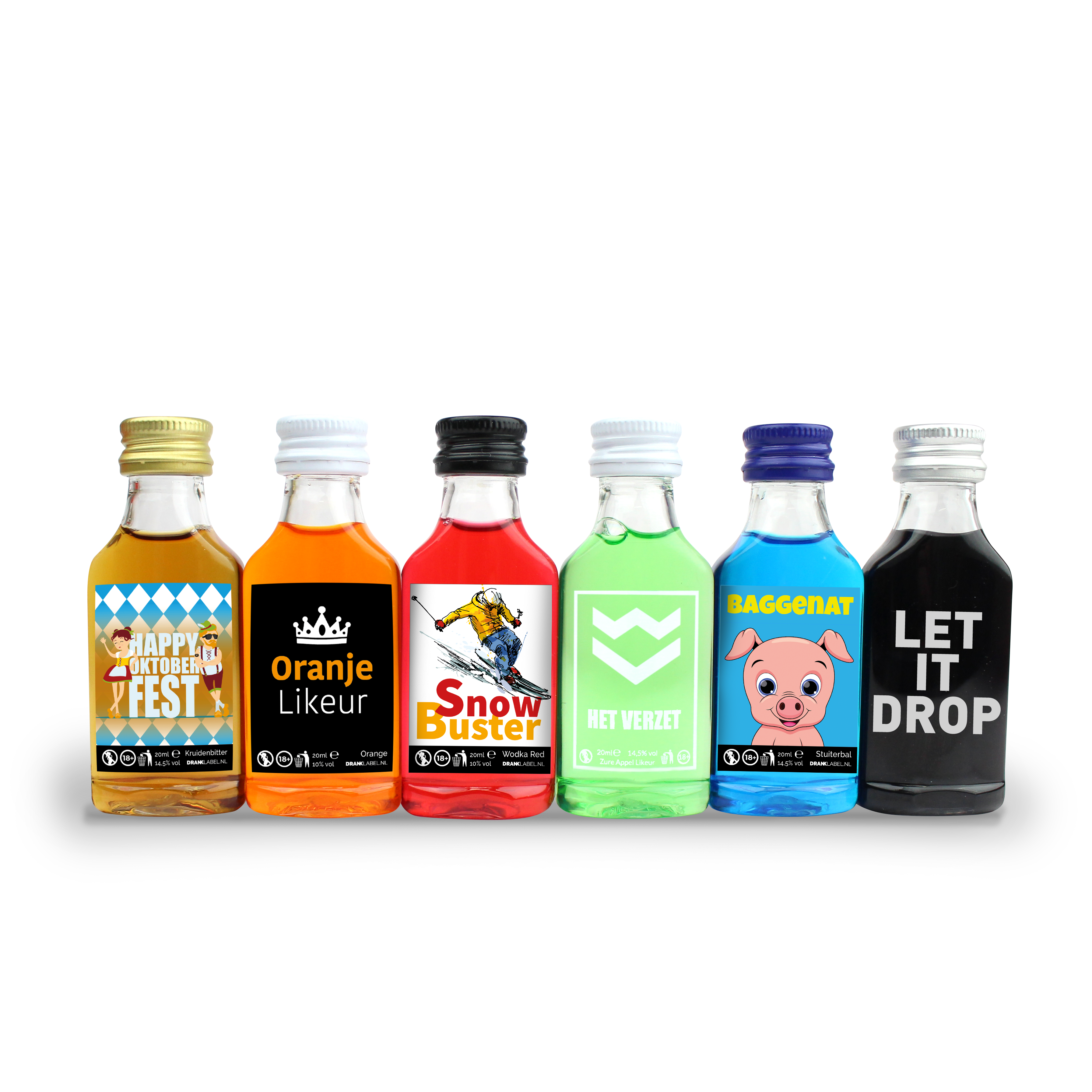 120 Shotjes 20Ml Pet Met Jouw Eigen Etiket - Dranklabel