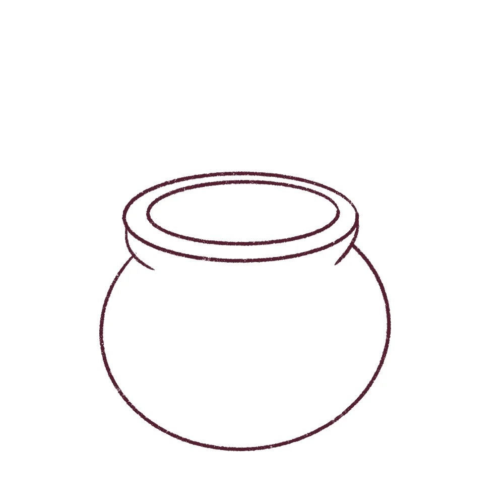 How to Draw a Cute Witch's Pot Easy for Kids and Beginners