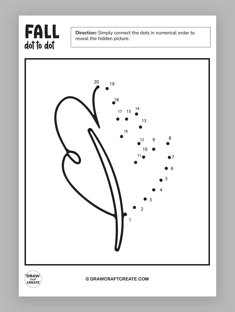 Free Printable Fall Dot To Dot - Draw Craft Create