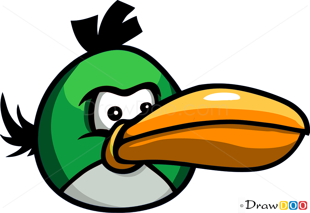 How to Draw Green Bird, Angry Birds How to Draw, Drawing Ideas, Draw