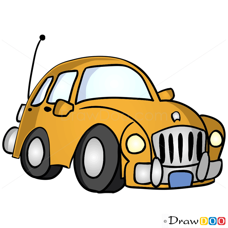 How to Draw Mustard Car, Cartoon Cars