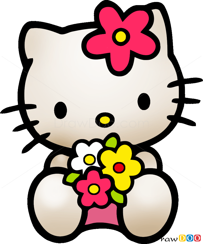 Hello kitty drawing, How to Draw Cats and Kittens Characters