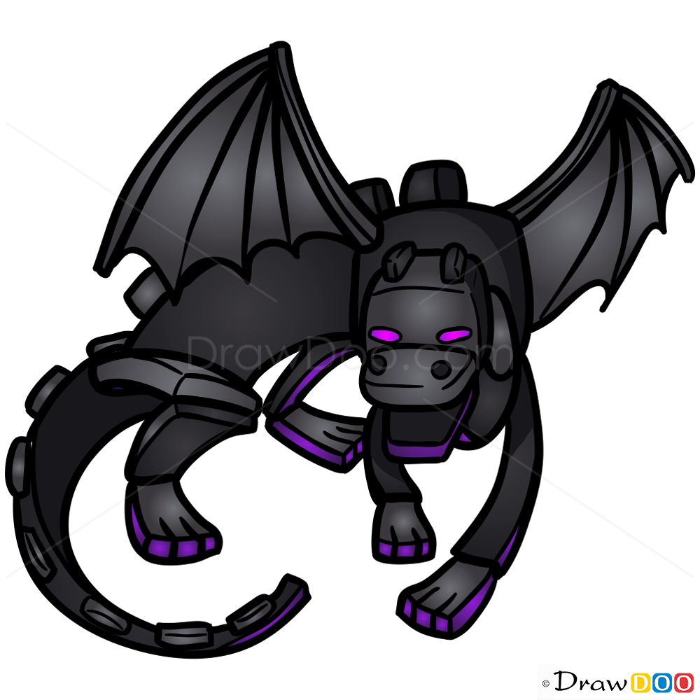 How to Draw Ender Dragon, Chibi Minecraft