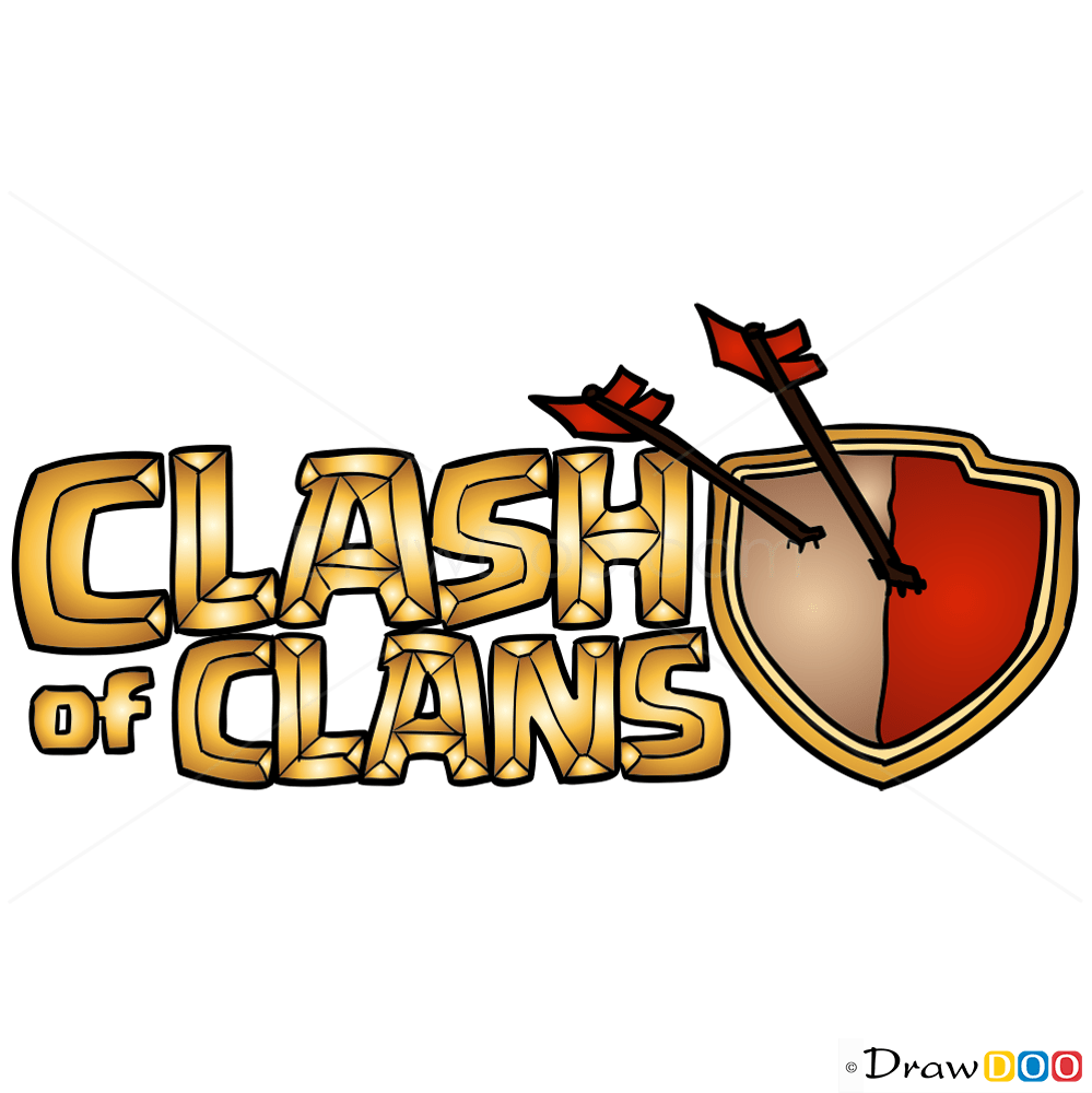 How to Draw Logo, Clash of Clans