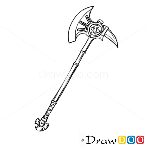 How to Draw War Axe, Cold Arms How to Draw, Drawing Ideas, Draw