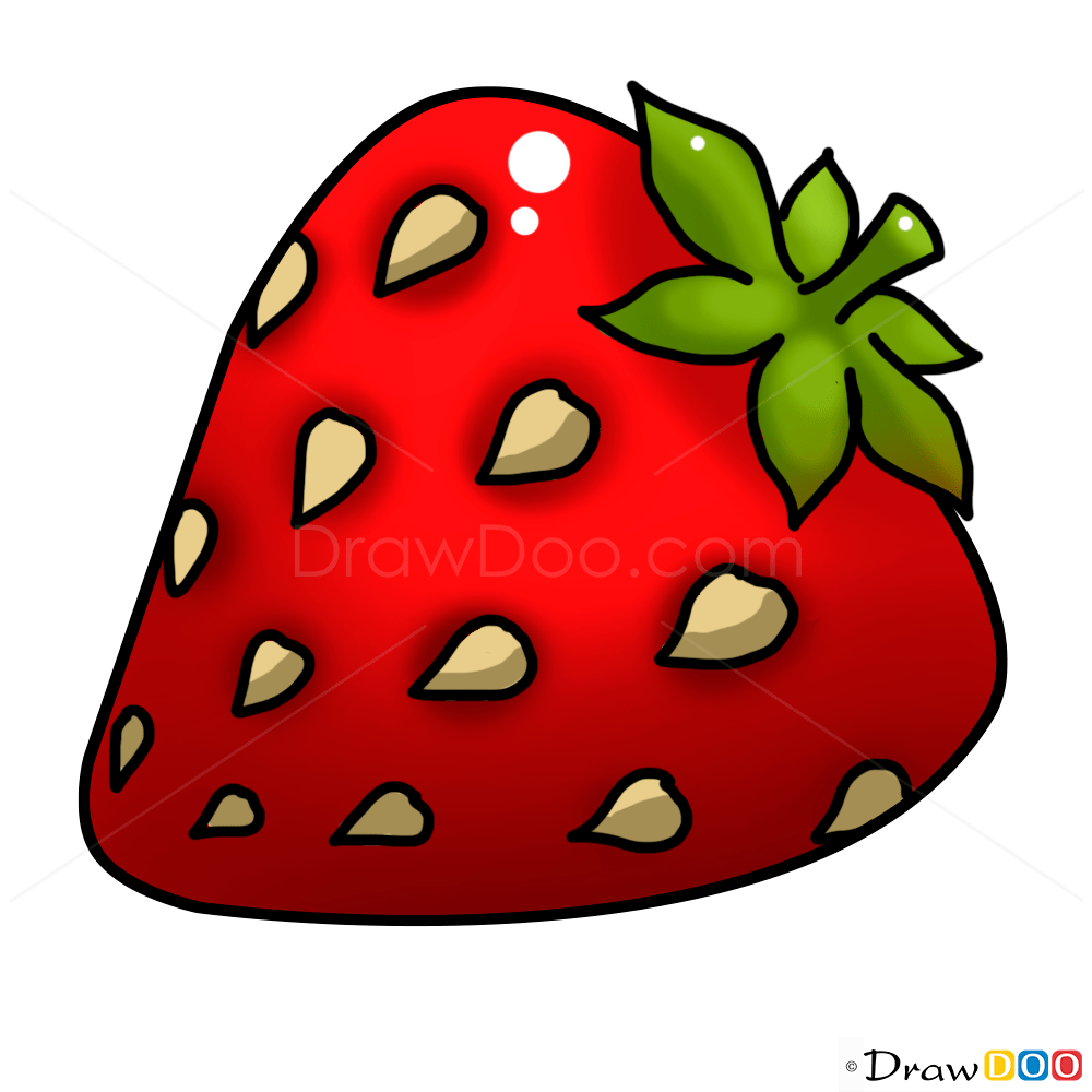 How to Draw Strawberry, Kids Draw How to Draw, Drawing Ideas, Draw