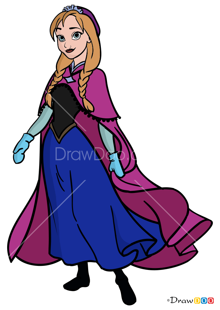 How to Draw Anna, Cartoon Princess