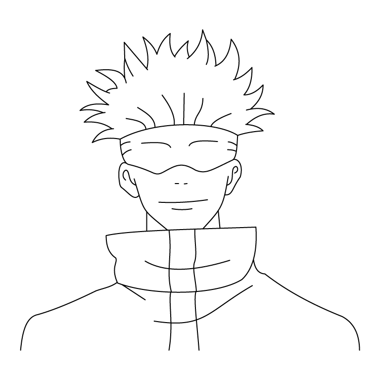 Satoru Gojo Coloring Page and Tracing Page Drawing Gallery
