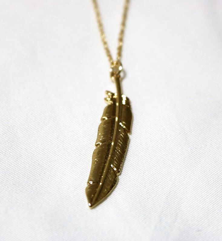 FEATHER NECKLACE GOLD/ フェザー ネックレス ゴールド Drawing