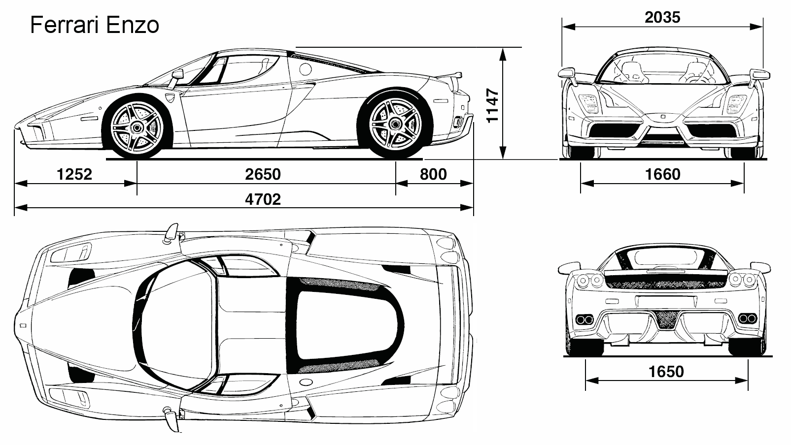 Ferrari Enzo Blueprint Download free blueprint for 3D modeling