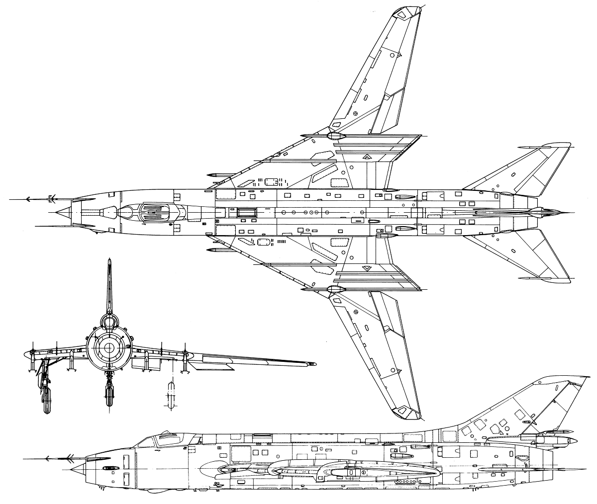 Sukhoi Su-20 Blueprint - Download free blueprint for 3D modeling