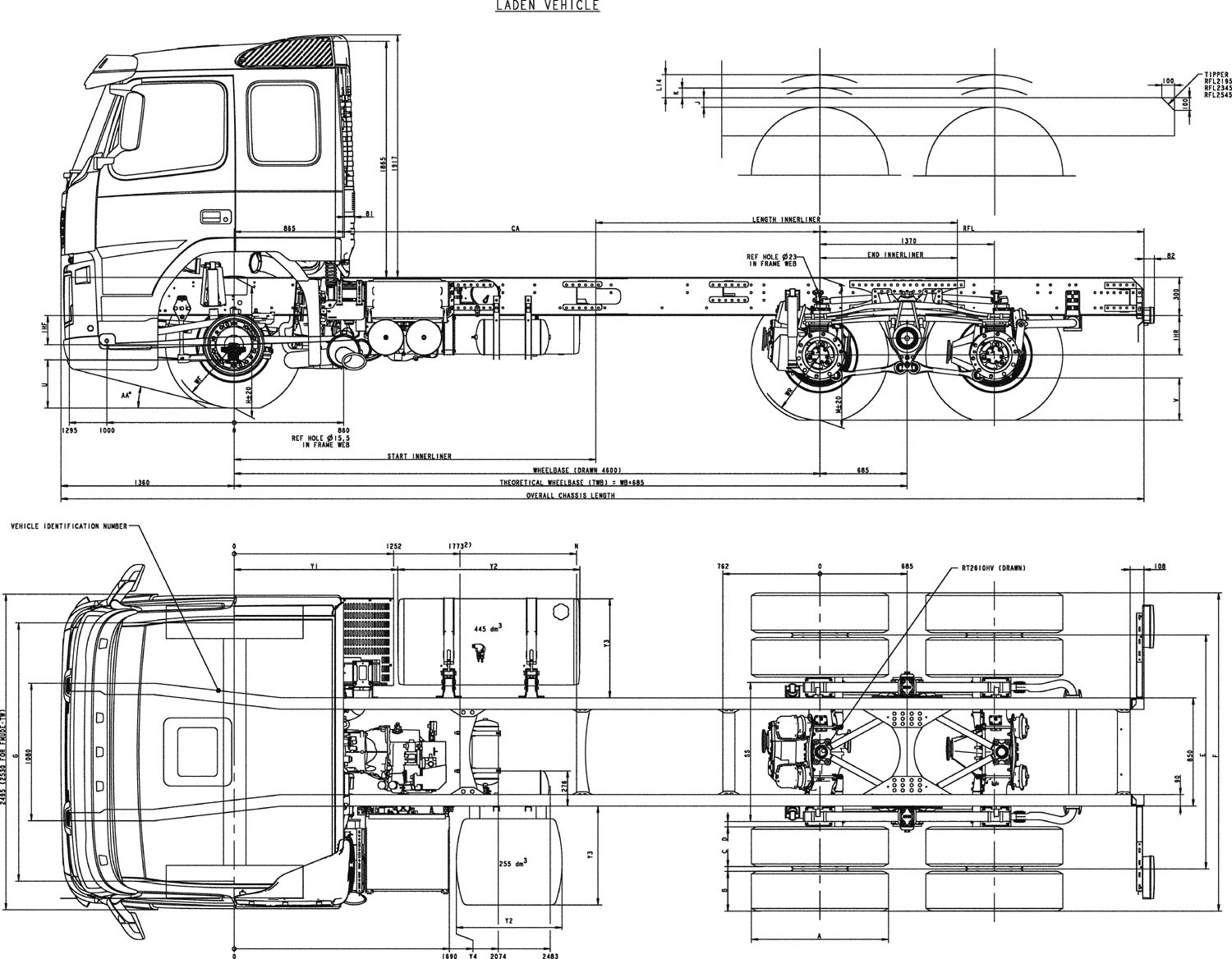 Volvo FM 2007 Blueprint Download free blueprint for 3D modeling