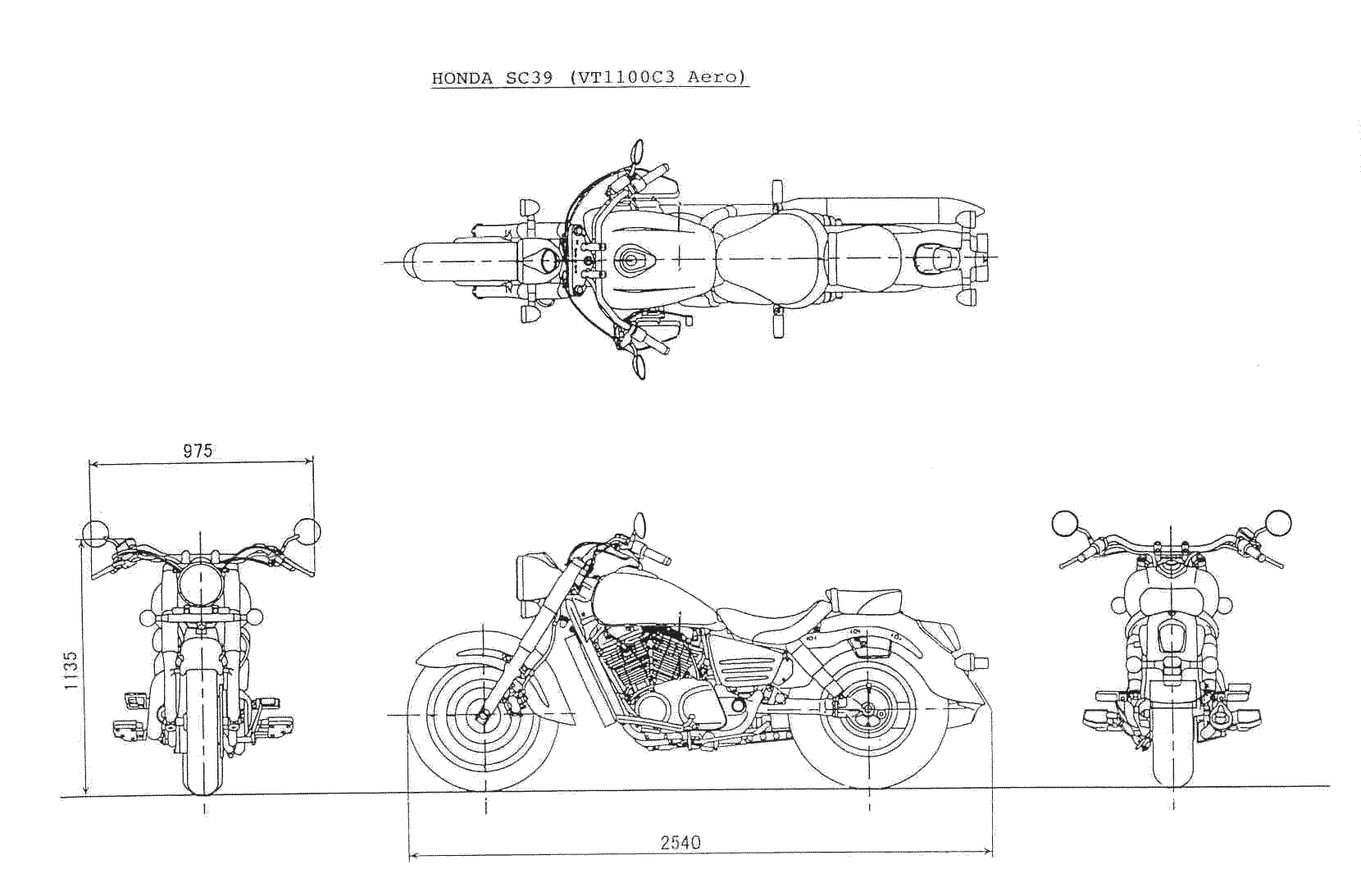 Honda VT1100 С3 Shadow Aero 1998 Blueprint Download free blueprint