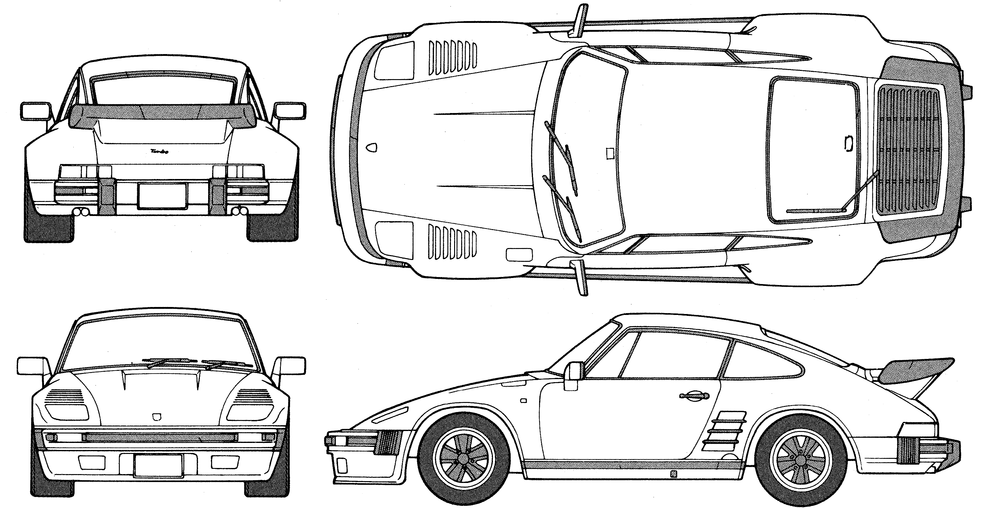 Porsche 911 Flatnose Blueprint Download free blueprint