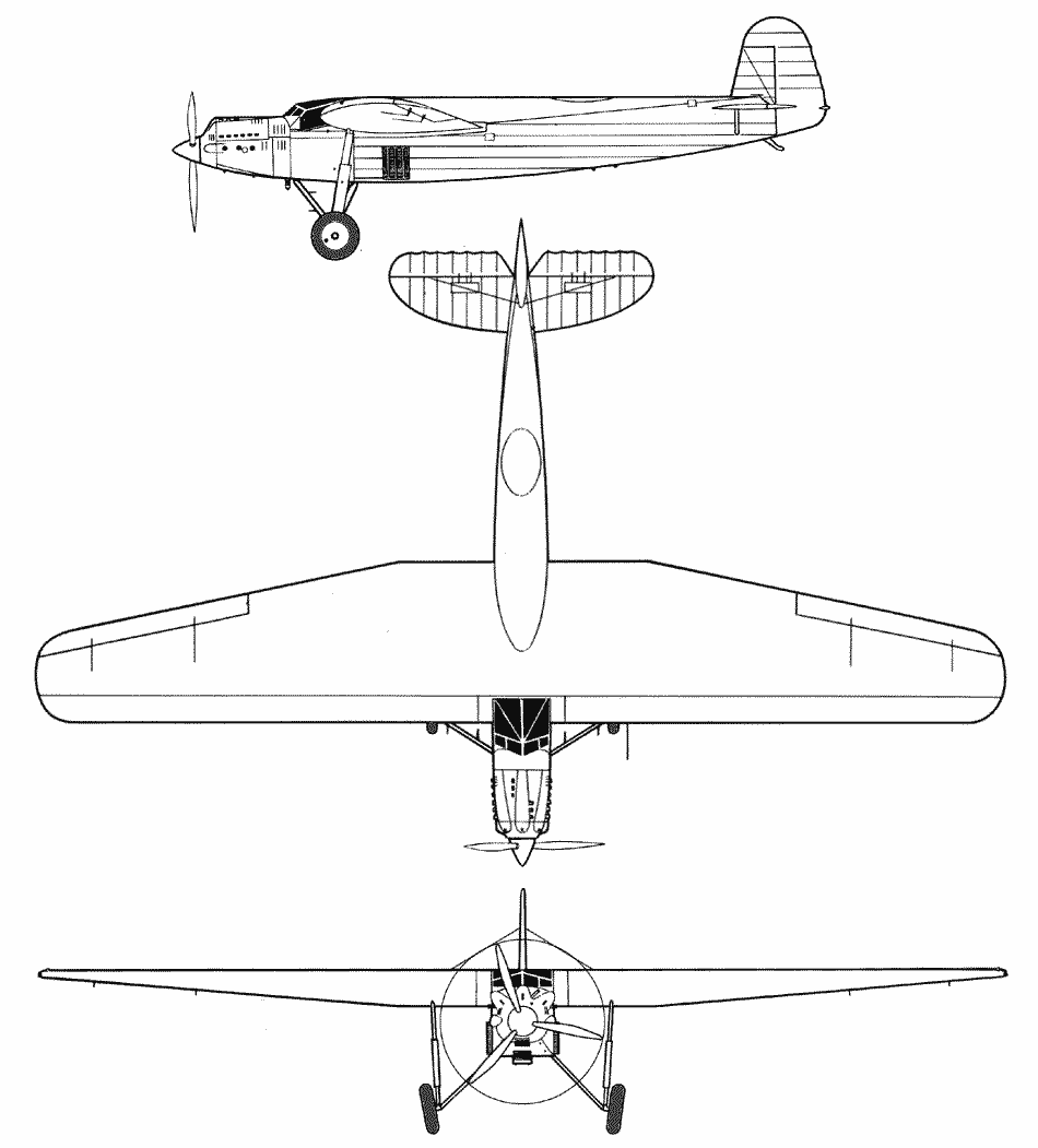Aero A.42 Blueprint - Download free blueprint for 3D modeling