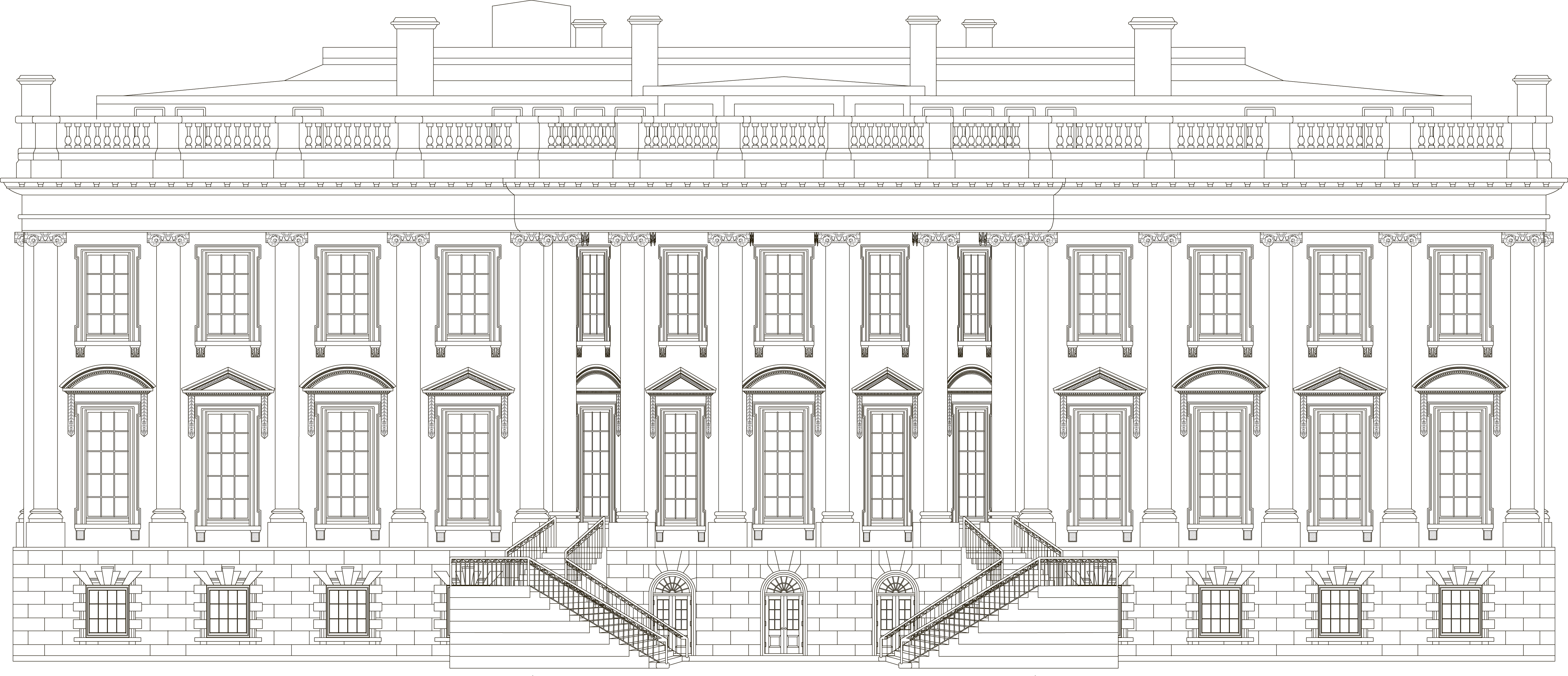 White House Blueprint Download free blueprint for 3D modeling