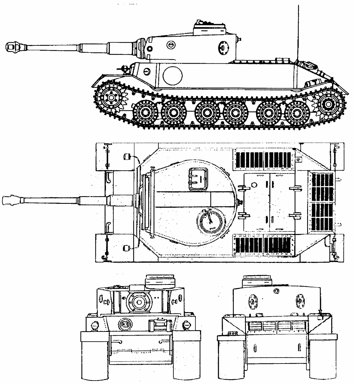 VK 4501 (P) Blueprint Download free blueprint for 3D modeling