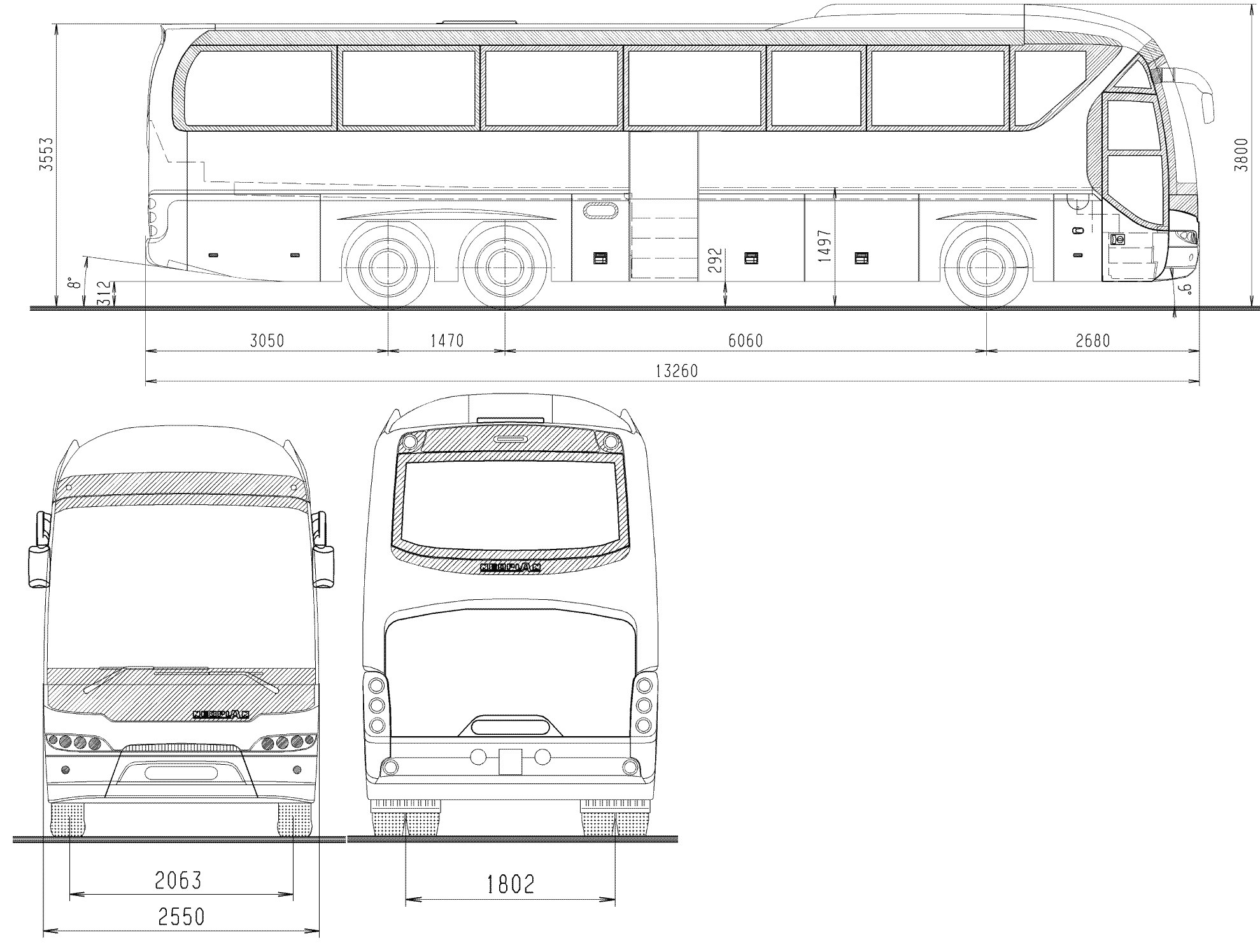 Neoplan Tourliner C P20 Blueprint Download free blueprint for 3D modeling