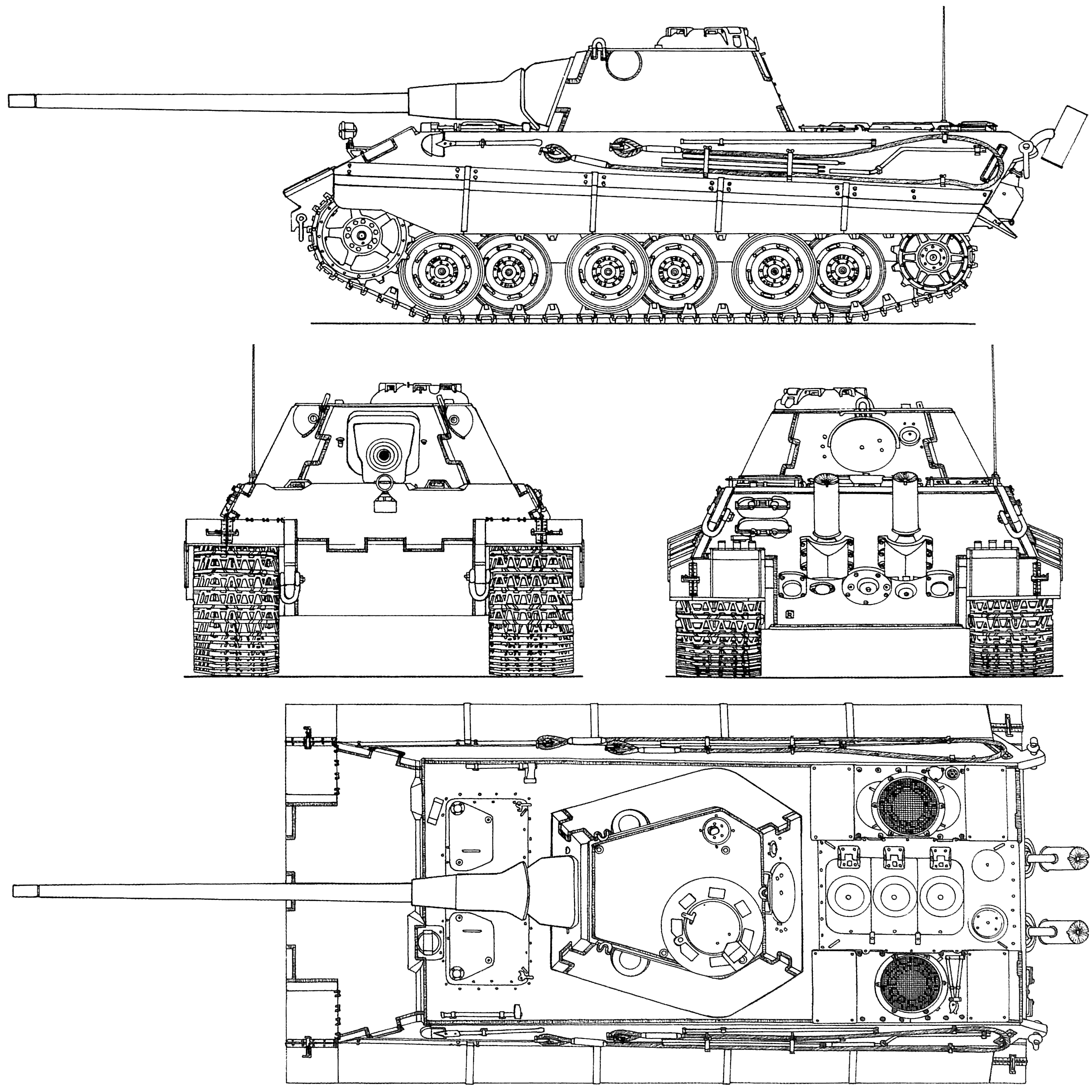 E-50 Standardpanzer Blueprint - Download free blueprint for 3D modeling