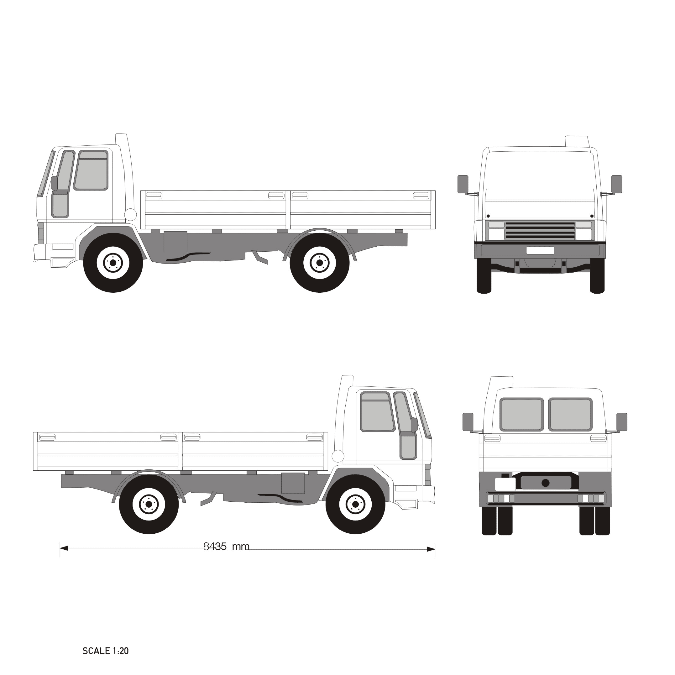 Ford Cargo Blueprint Download free blueprint for 3D modeling