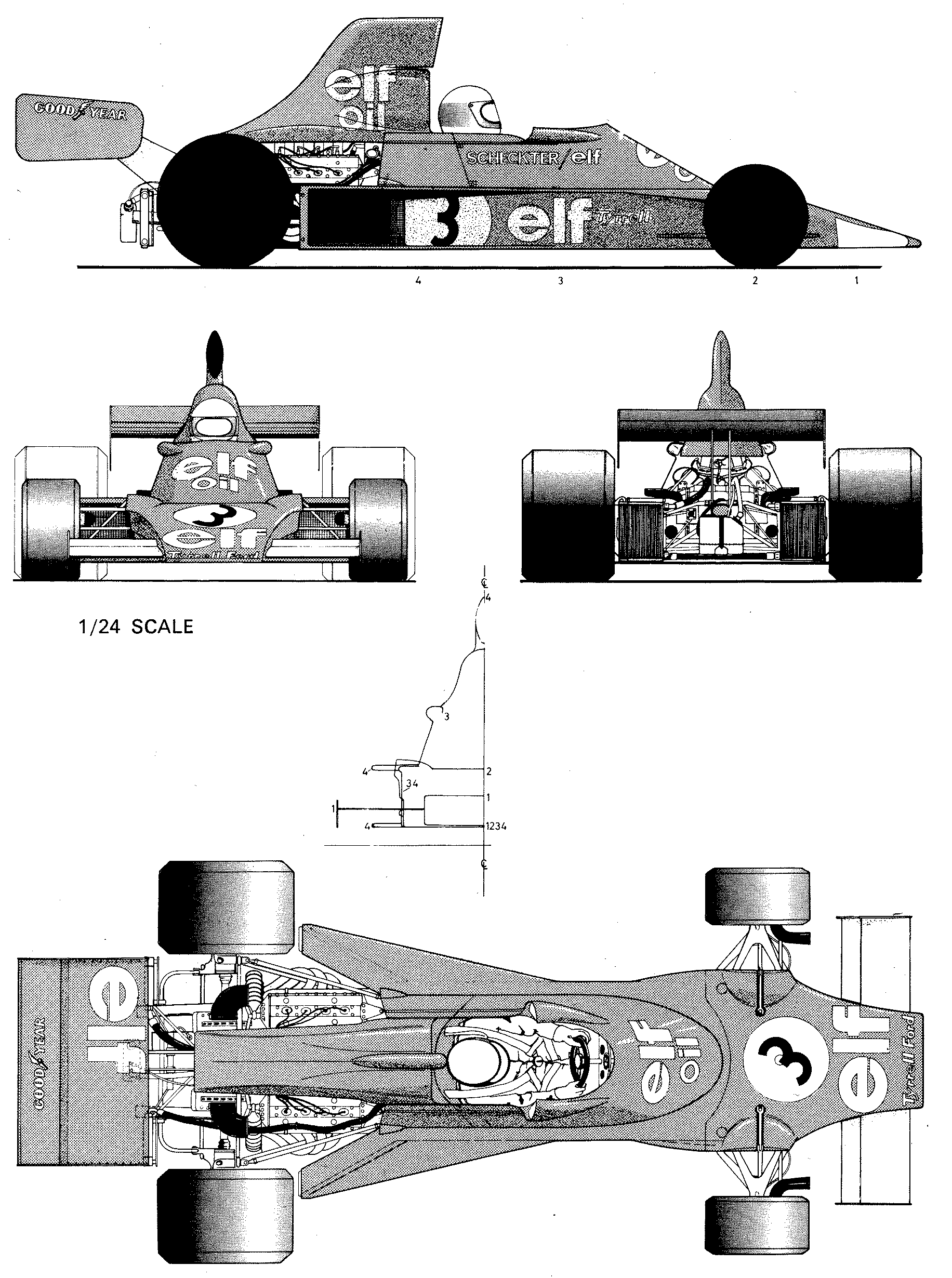 Tyrrell 007 Blueprint Download free blueprint for 3D modeling