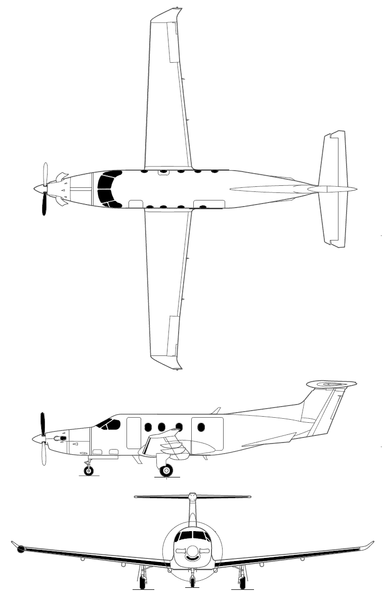 Pilatus PC12 Blueprint Download free blueprint for 3D modeling