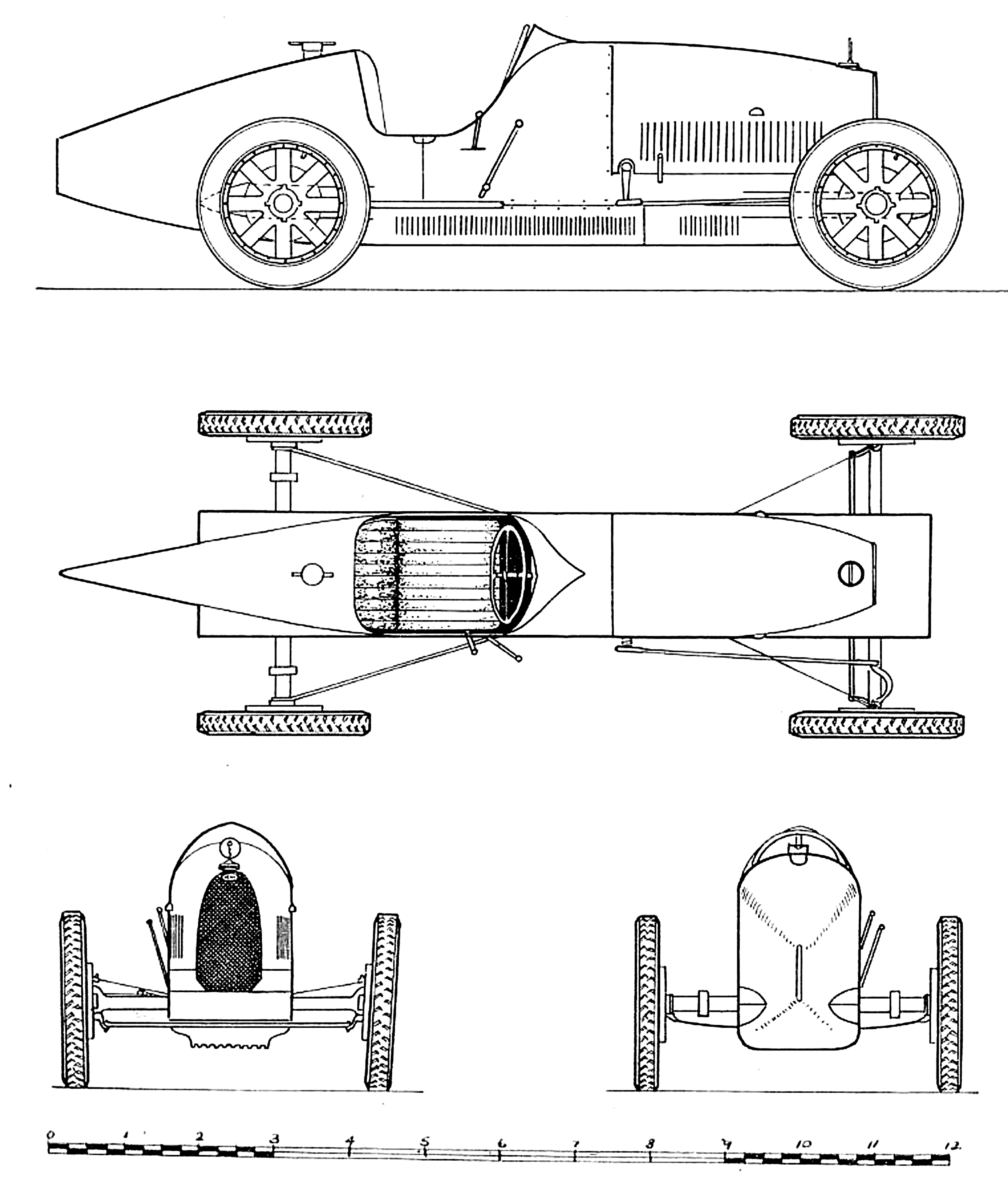 Bugatti Type 45 1929 Blueprint Download free blueprint