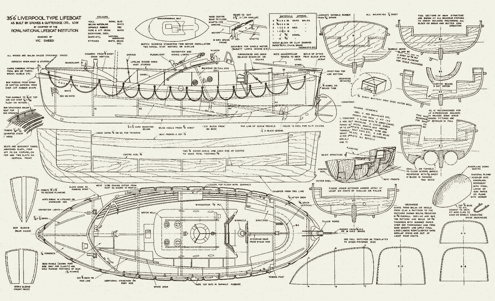 Liverpoolclass lifeboat Blueprint Download free blueprint for 3D