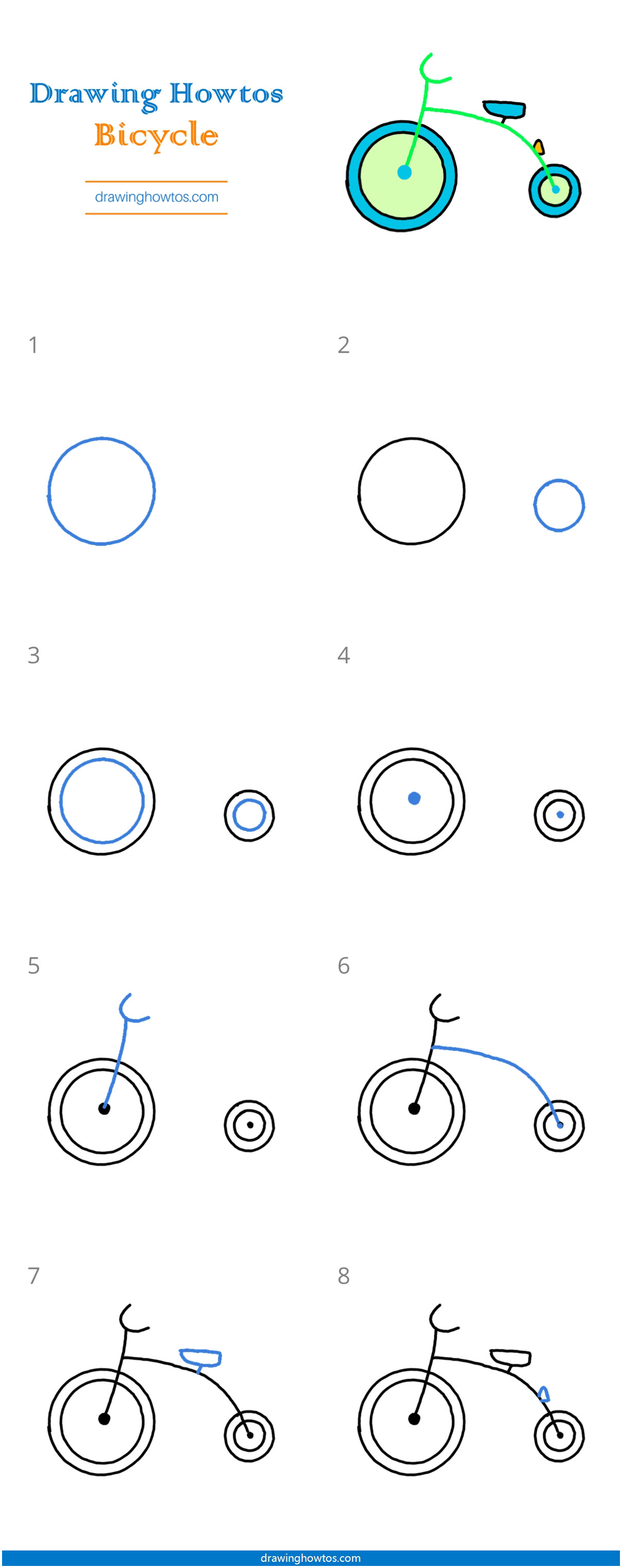 How to Draw a Bicycle Step by Step Easy Drawing Guides