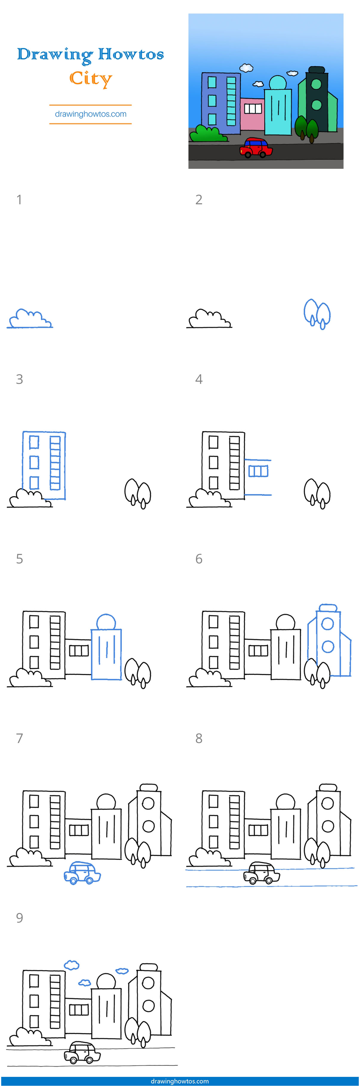 How to Draw a Cityscape Step by Step Easy Drawing Guides Drawing Howtos