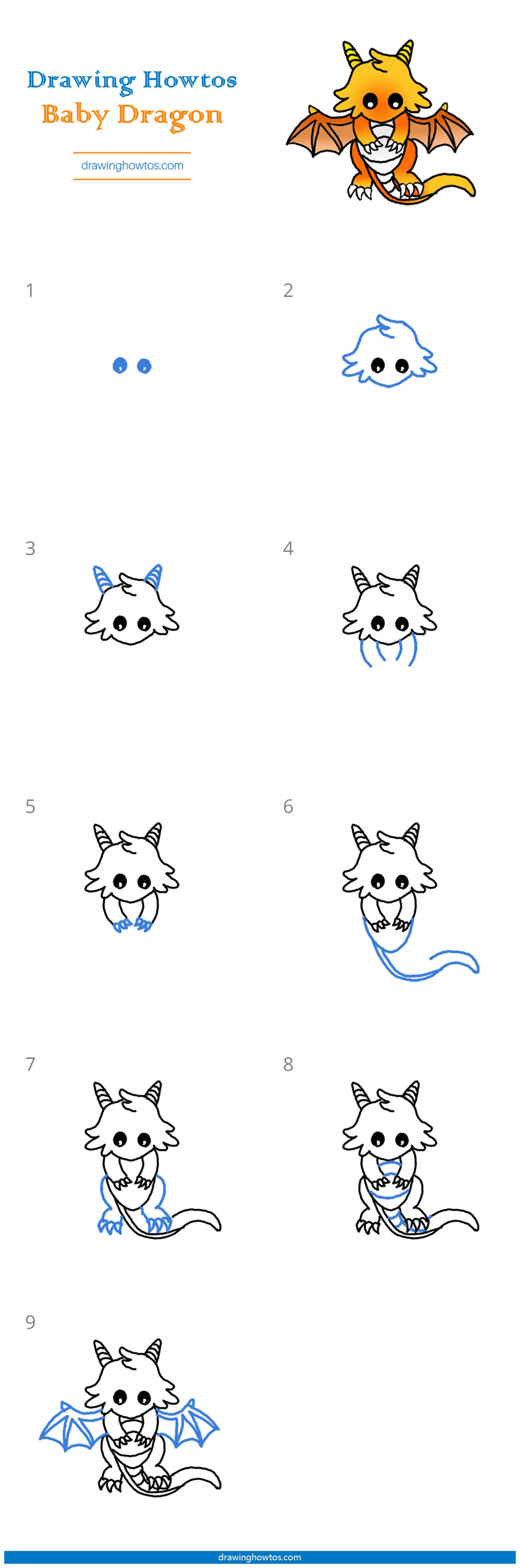 How to Draw a Baby Dragon Step by Step Easy Drawing Guides Drawing Howtos