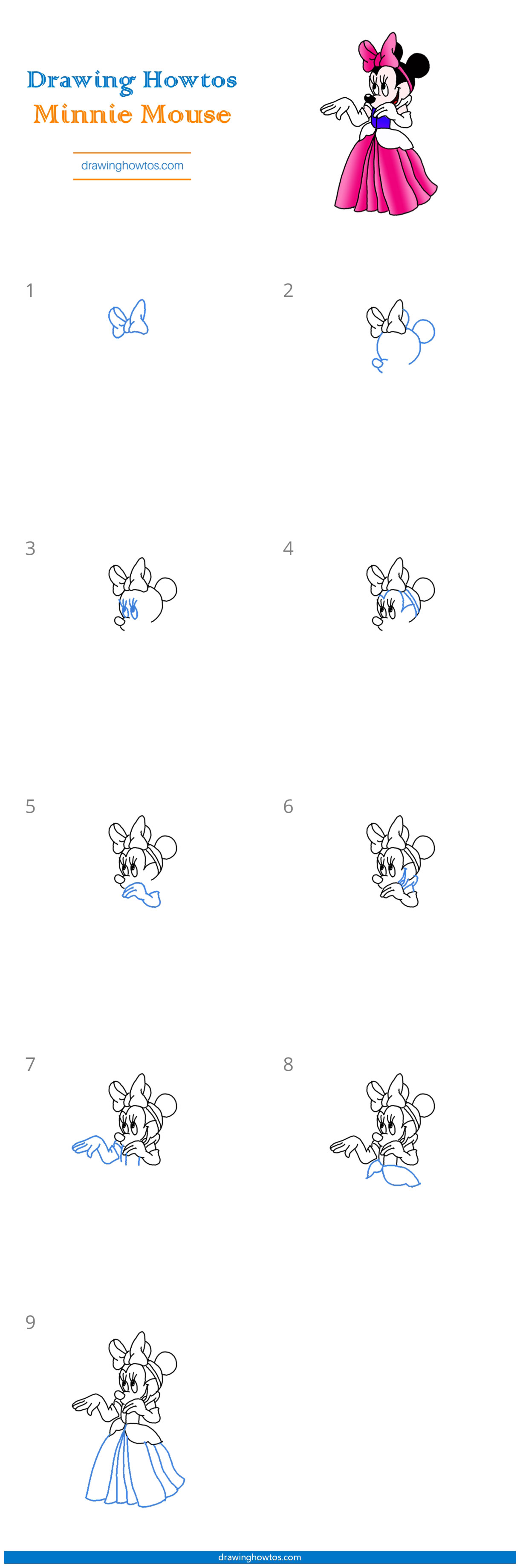 How to Draw Minnie Mouse Step by Step Easy Drawing Guides Drawing