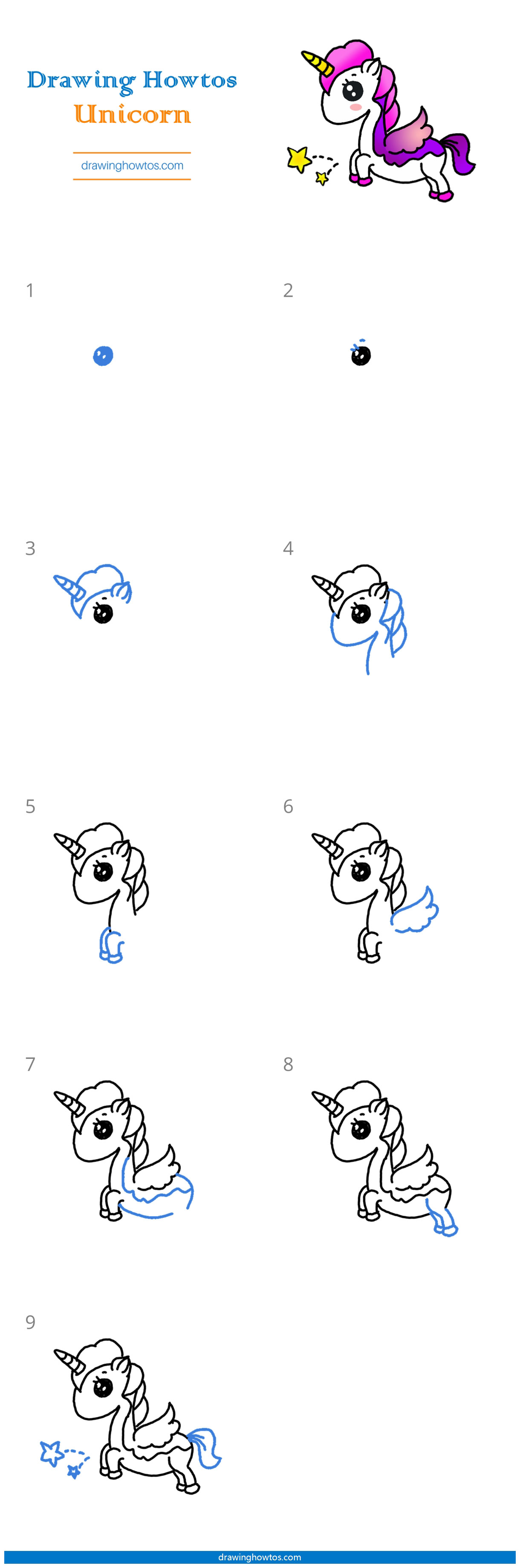 How to Draw a Unicorn Step by Step Easy Drawing Guides