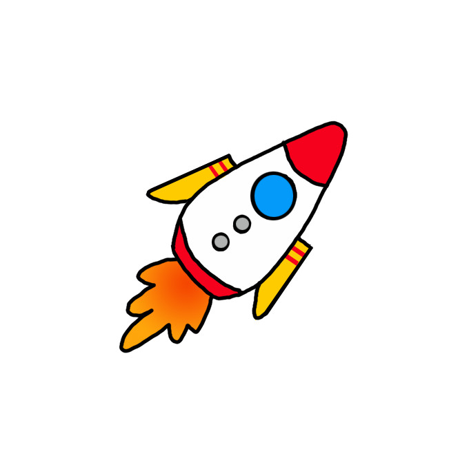 How to Draw a Rocket Step by Step Easy Drawing Guides Drawing Howtos