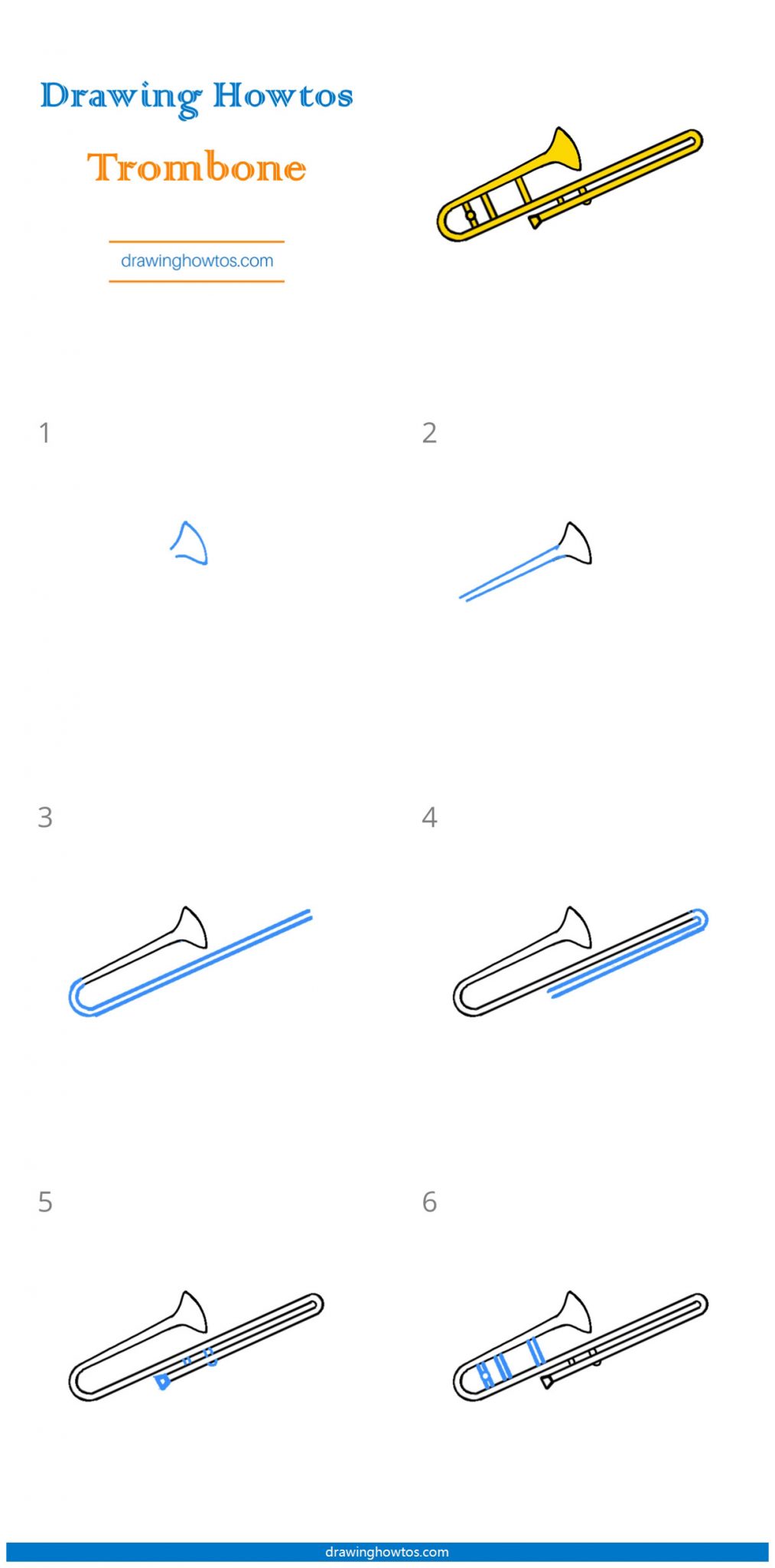How to Draw a Trombone Step by Step Easy Drawing Guides Drawing Howtos