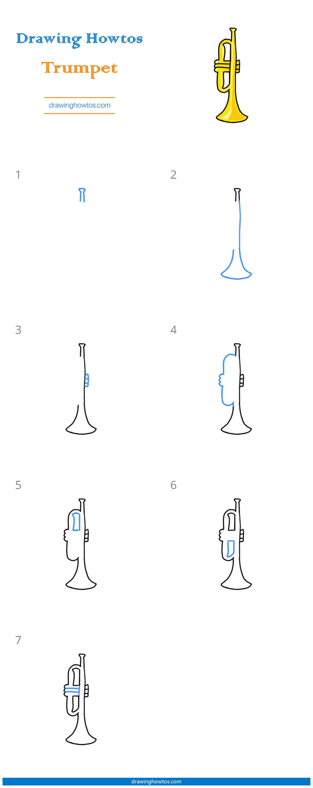 How to Draw a Trumpet Step by Step Easy Drawing Guides Drawing Howtos